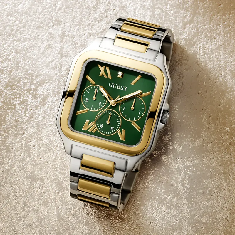 Guess Integrity Green Trendy Two-tone Men’s Watch- GW0631G1